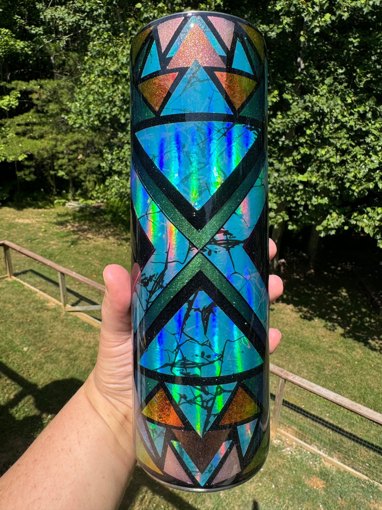 30oz Aztec Holographic Template